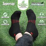 Supersox Real Bamboo Ankle Socks for Men. Premium | Soft | Running | Sports | Gym | Anti Odor | Durable |Combo Pack of 3