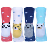 Supersox Funky Women Crew Length Compact Combed Cotton Socks Packs of 4