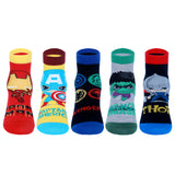 Supersox Disney Avenger Ankle Length Socks for Kids Pack of 5 (1-2 Years)