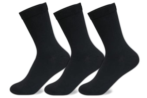 Supersox Women's Regular Length Plain Socks - Pack of 3 (Black)