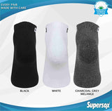 Supersox Men's Half Terry Cotton Cushion Special Design Sneaker Length Socks (Multicolor, Free Size) Pack of 3