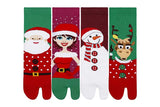 Supersox Christmas Women's Ankle Length Thumb Socks (Multicolour, Free Size) - Pack of 4