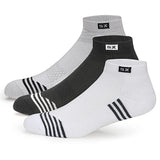 Supersox Men's 100% Cotton, Men's Running Socks Striped Sneaker Length Socks Pack of 3