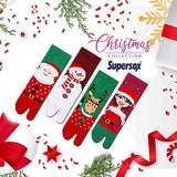 Supersox Christmas Women's Ankle Length Thumb Socks (Multicolour, Free Size) - Pack of 4