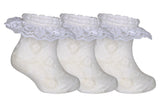 Supersox Babies Combed Cotton White Colour Frill Socks ( Pack Of 3)