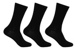 Men's PO3 Combed Cotton Plain Socks - Black