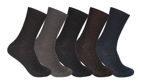 Supersox Men's Combed Cotton Self Design Regular Length Socks (Pack Of 5)