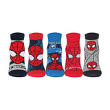 Supersox Disney Spiderman Ankle Length Socks for Kids Pack of 5