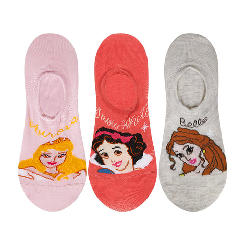 Supersox Disney Princes No Show Length Socks for Women Pack of 3 (Free Size)