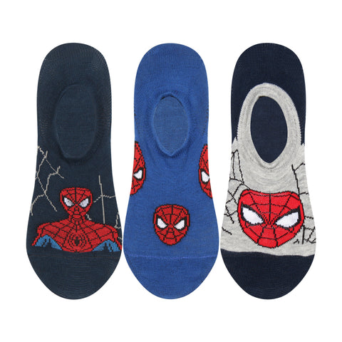 Supersox Disney Spiderman No Show Length Socks for Kids Pack of 3