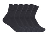 Supersox Kids School Uniform Ankle Length Combed Cotton Black Color Socks Pack Of 5