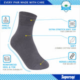 Supersox Kids School Uniform Ankle Length Combed Cotton Grey Color Socks Pack Of 5