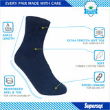 Supersox Kids School Uniform Ankle Length Combed Cotton Navy Color Socks Pack Of 5