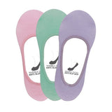 Women's PO3 Anti Slip No Show Plain Socks - Pastels