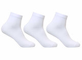 Women's PO3 Combed Cotton Ankle Length Plain Socks- White